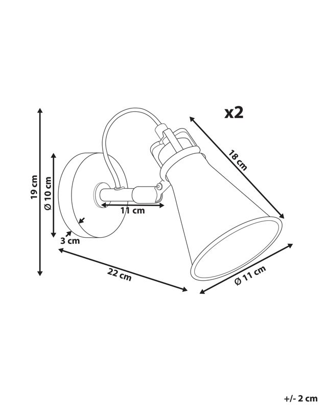 Zestaw 2 lamp ściennych Moyola Regulowana Metal Beżowy 1 par.