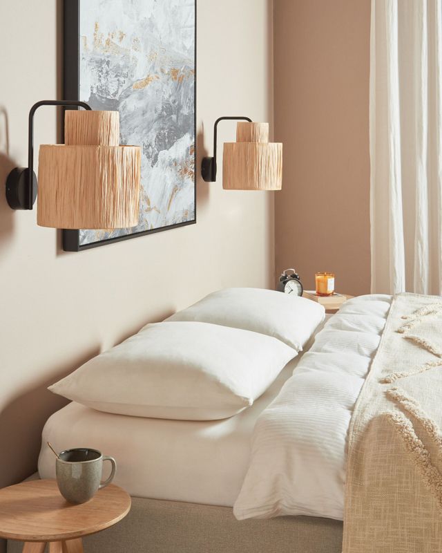 Zestaw 2 lamp ściennych Shinfa Plecionka Naturalny 1 par.