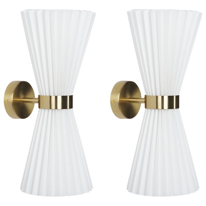 Zestaw 2 lamp ściennych Telang Bawełna Biały 1 par.