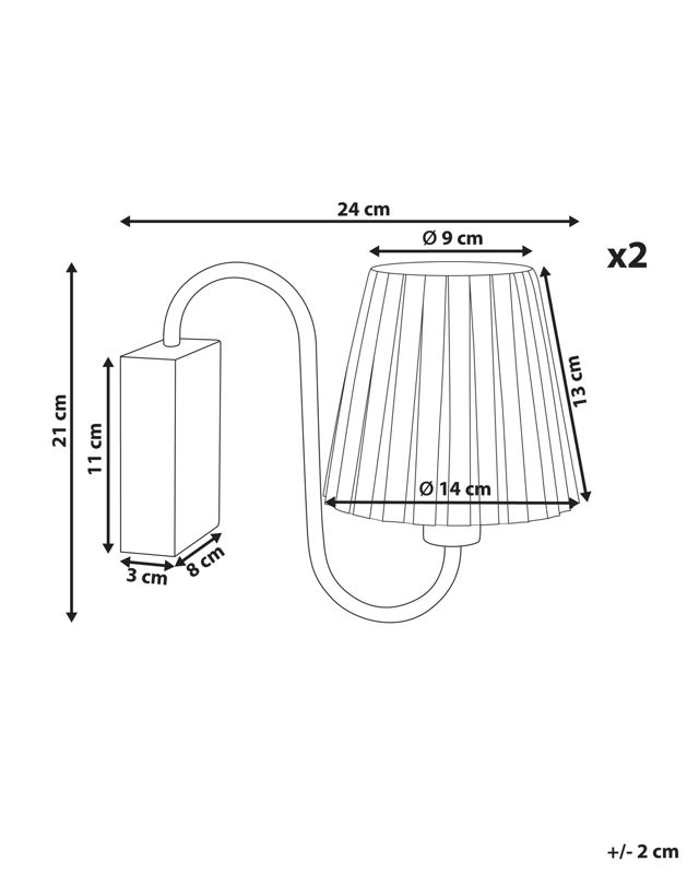 Zestaw 2 lamp ściennych Tolka Metal Biały 1 par.