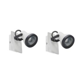 Zestaw 2 lamp spot Baro Regulowana Metal Biały 1 par.
