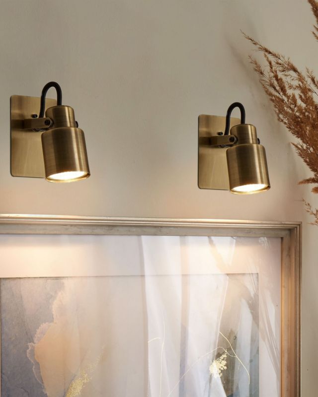 Zestaw 2 lamp spot Bonte Regulowana Metal Mosiężny 1 par.