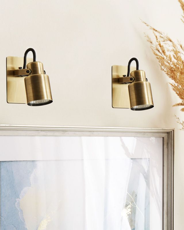 Zestaw 2 lamp spot Bonte Regulowana Metal Mosiężny 1 par.