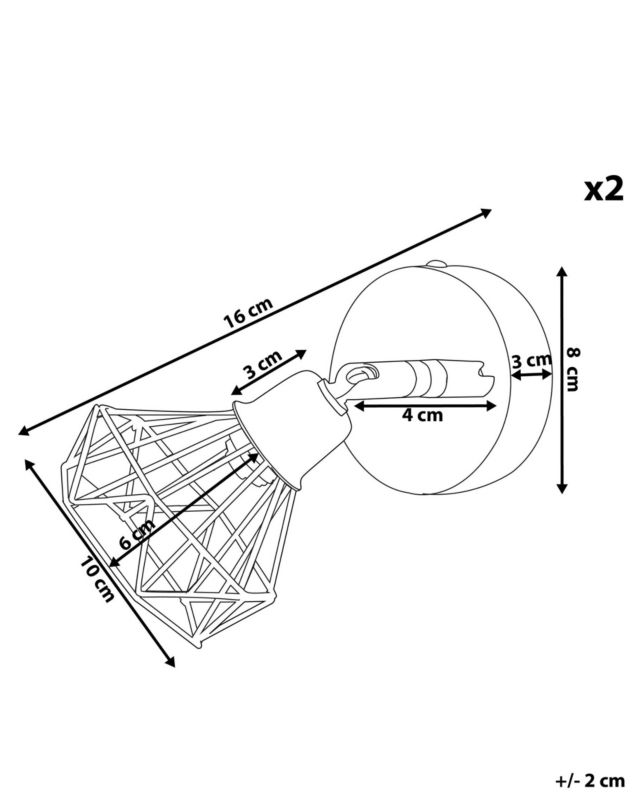 Zestaw 2 lamp spot Erma Regulowana Metal Srebrny 1 par.