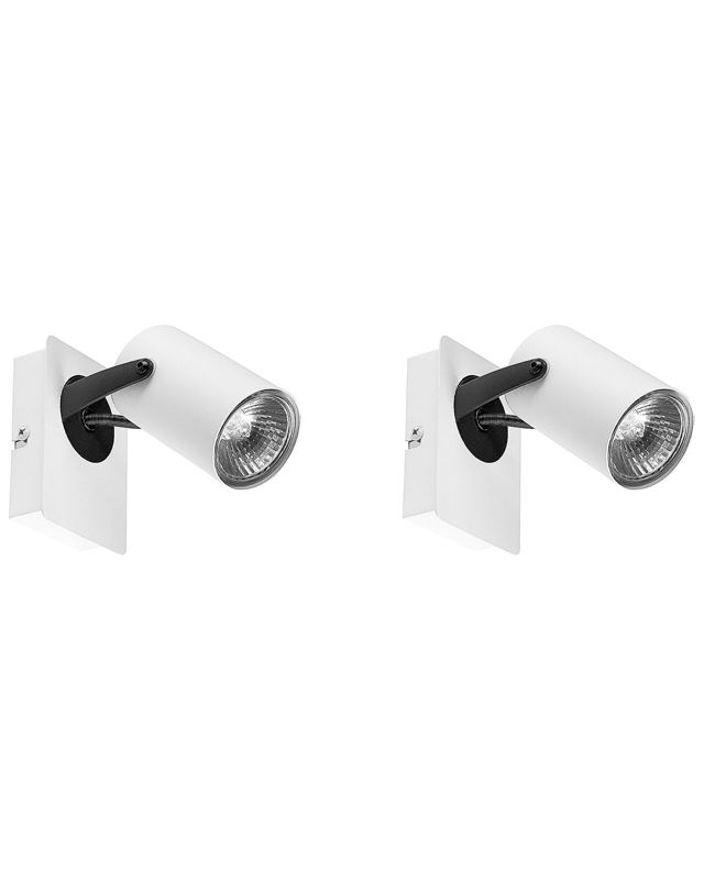 Zestaw 2 lamp spot Klip Regulowana Metal Biały 1 par.