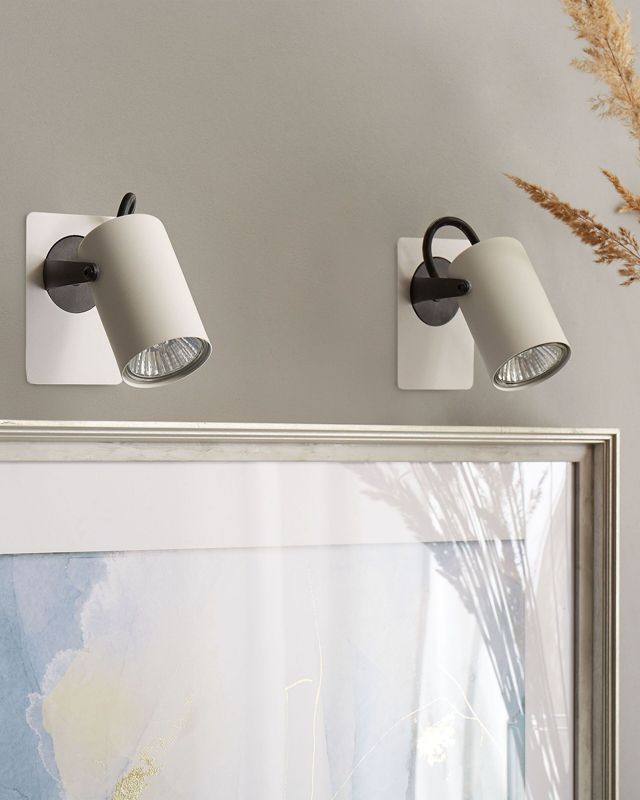 Zestaw 2 lamp spot Klip Regulowana Metal Biały 1 par.