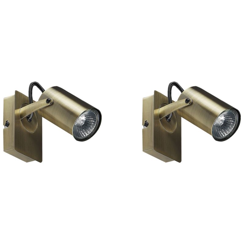 Zestaw 2 lamp spot Klip Regulowana Metal Mosiężny 1 par.