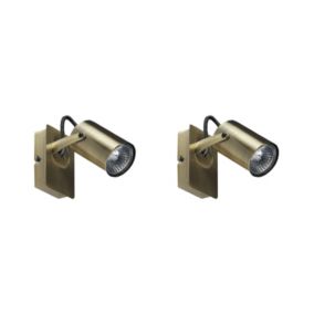 Zestaw 2 lamp spot Klip Regulowana Metal Mosiężny 1 par.