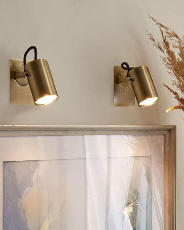 Zestaw 2 lamp spot Klip Regulowana Metal Mosiężny 1 par.