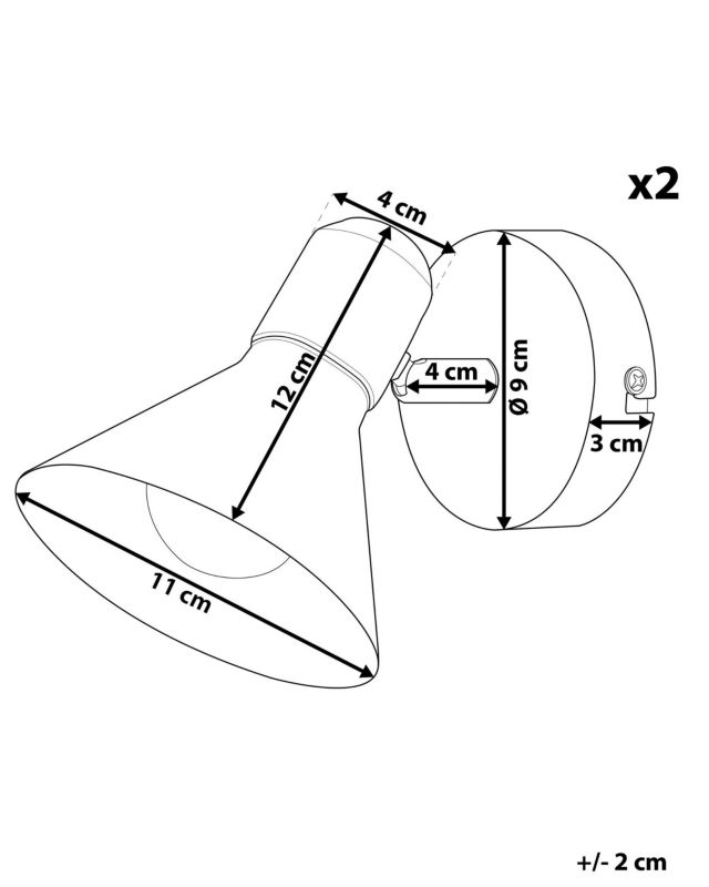 Zestaw 2 lamp spot Mersey Regulowana Metal Czarny 1 par.
