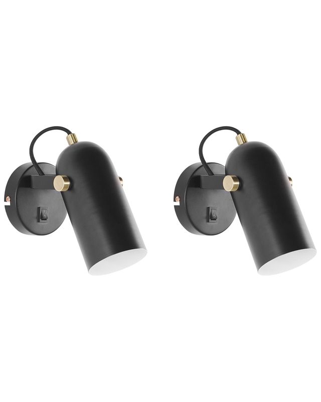 Zestaw 2 lamp spot Tyria Regulowana Metal Czarny 1 par.
