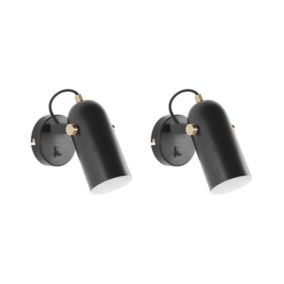 Zestaw 2 lamp spot Tyria Regulowana Metal Czarny 1 par.