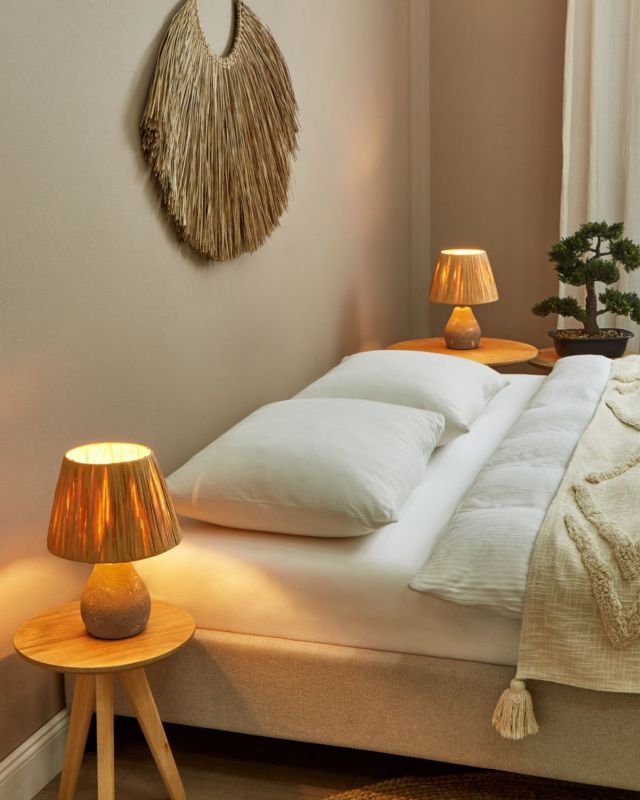 Zestaw 2 lamp stołowych Arwadito Ceramika Szary 1 par.