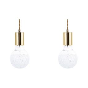 Zestaw 2 lamp wiszących Anza Szkło Złoty 1 par.