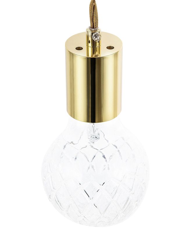 Zestaw 2 lamp wiszących Anza Szkło Złoty 1 par.