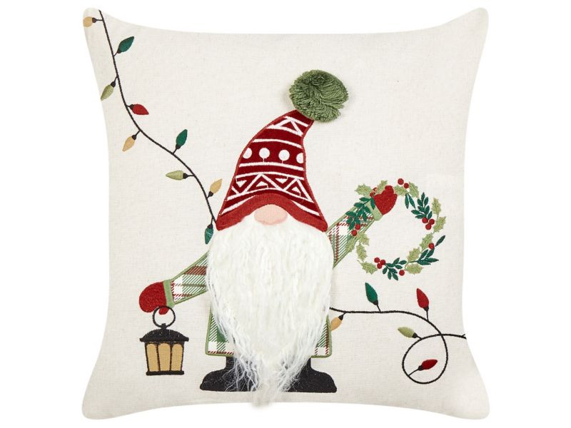 Zestaw 2 poduszek Dla dzieci Gnome Bawełna 45 x 45 cm Biały 1 par.