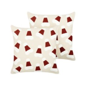 Zestaw 2 poduszek Dla dzieci Sugarplum Bawełna 45 x 45 cm Jasnobeżowy 1 par.