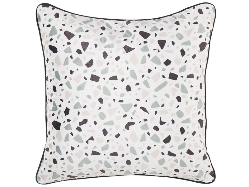 Zestaw 2 poduszek Efekt lastryko Lavender Welur 45 x 45 cm Biały 1 par.