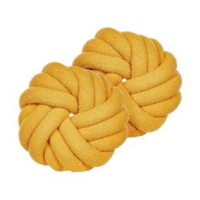 Zestaw 2 poduszek Jednolity Akola Boucle 31 x 31 cm Musztardowy 1 par.