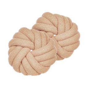 Zestaw 2 poduszek Jednolity Akola Boucle 31 x 31 cm Piaskowy 1 par.