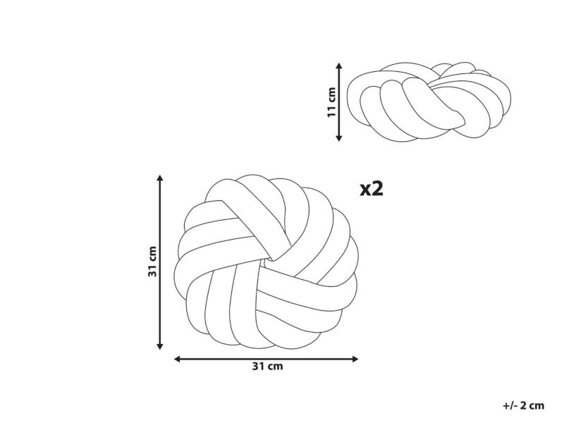 Zestaw 2 poduszek Jednolity Akola Boucle 31 x 31 cm Piaskowy 1 par.