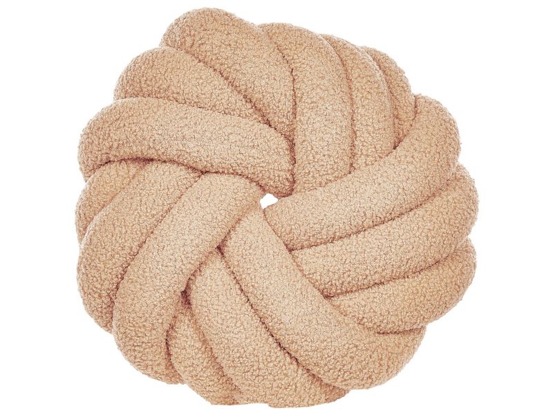 Zestaw 2 poduszek Jednolity Akola Boucle 31 x 31 cm Piaskowy 1 par.