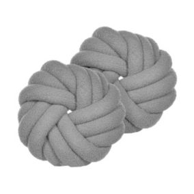 Zestaw 2 poduszek Jednolity Akola Boucle 31 x 31 cm Szary 1 par.