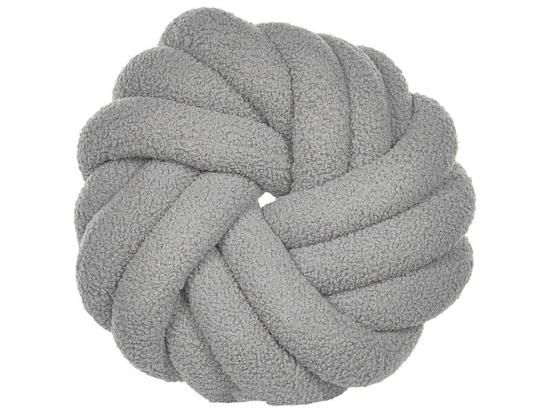 Zestaw 2 poduszek Jednolity Akola Boucle 31 x 31 cm Szary 1 par.