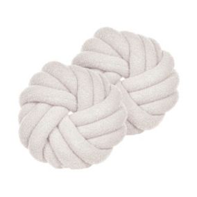 Zestaw 2 poduszek Jednolity Akola Boucle 31 x 31 cm Złamana biel 1 par.