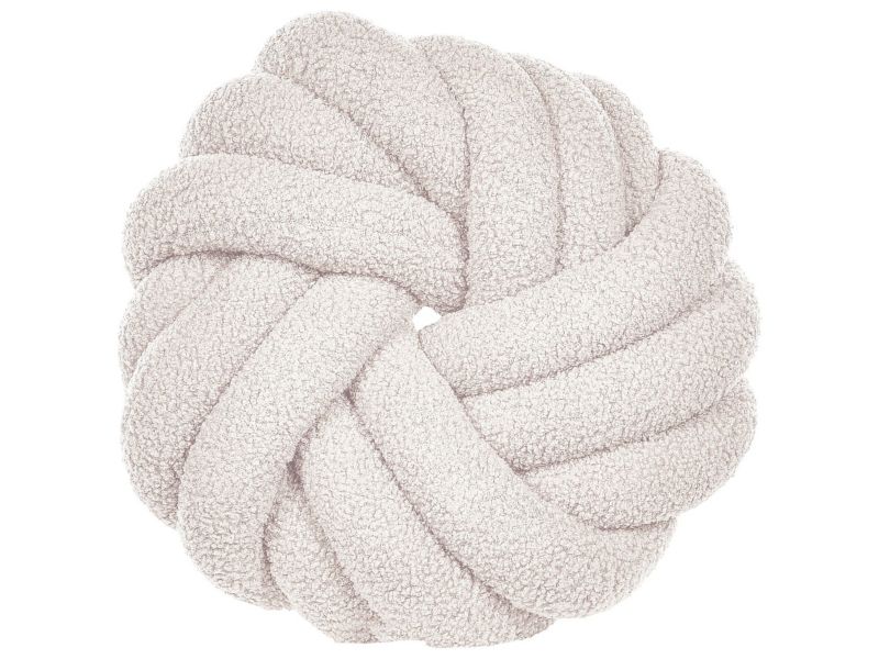 Zestaw 2 poduszek Jednolity Akola Boucle 31 x 31 cm Złamana biel 1 par.