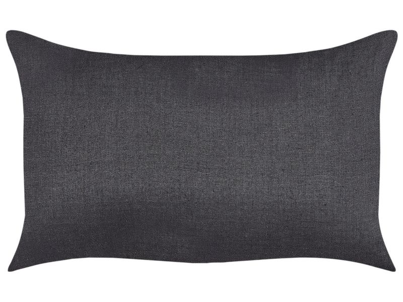 Zestaw 2 poduszek Jednolity Banori Len 30 x 50 cm Czarny 1 par.
