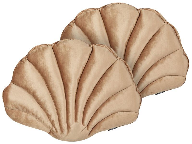 Zestaw 2 poduszek Jednolity Consolida Welur 47 x 35 cm Piaskowy 1 par.