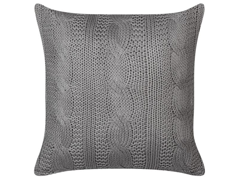 Zestaw 2 poduszek Jednolity Constylis Bawełna 45 x 45 cm Ciemnoszary 1 par.