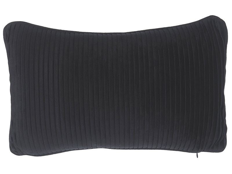 Zestaw 2 poduszek Jednolity Gudari Boucle 30 x 50 cm Czarny 1 par.