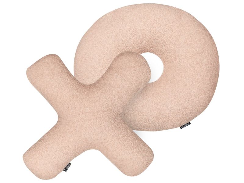 Zestaw 2 poduszek Jednolity Hesperis Boucle Pastelowy róż 1 par.