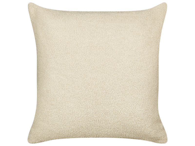 Zestaw 2 poduszek Jednolity Leuzea Boucle 45 x 45 cm Beżowy 1 par.