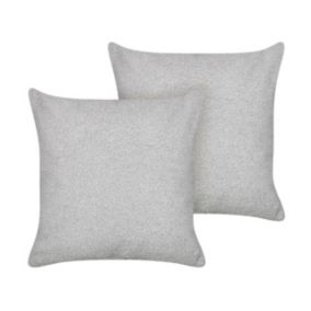 Zestaw 2 poduszek Jednolity Leuzea Boucle 45 x 45 cm Szary 1 par.