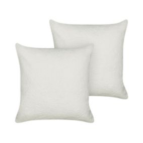 Zestaw 2 poduszek Jednolity Leuzea Boucle 45 x 45 cm Złamana biel 1 par.