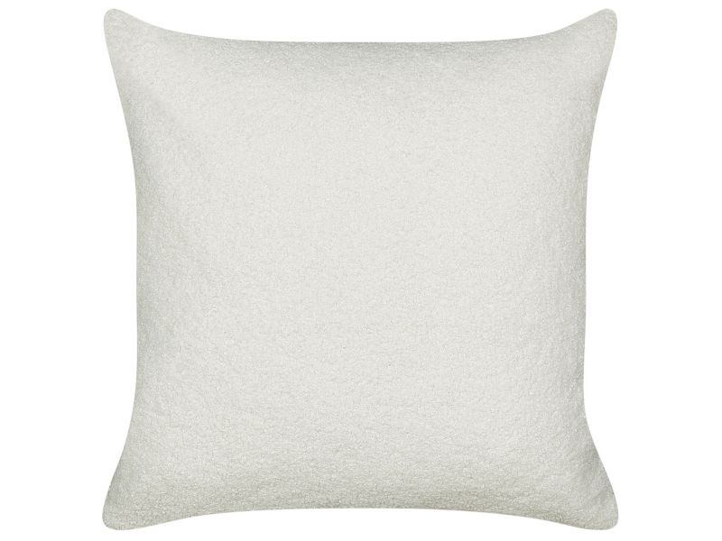 Zestaw 2 poduszek Jednolity Leuzea Boucle 45 x 45 cm Złamana biel 1 par.