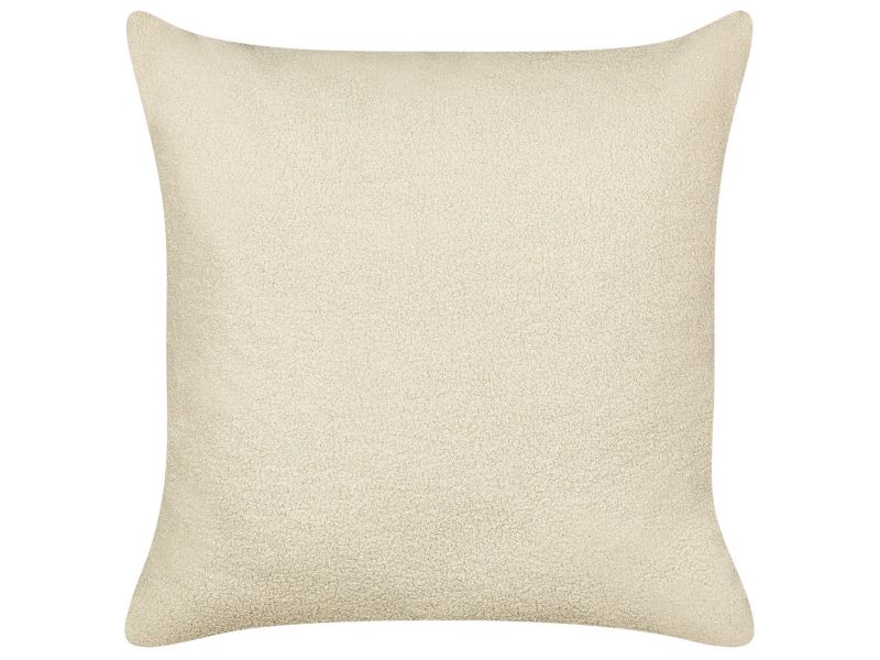 Zestaw 2 poduszek Jednolity Leuzea Boucle 60 x 60 cm Beżowy 1 par.