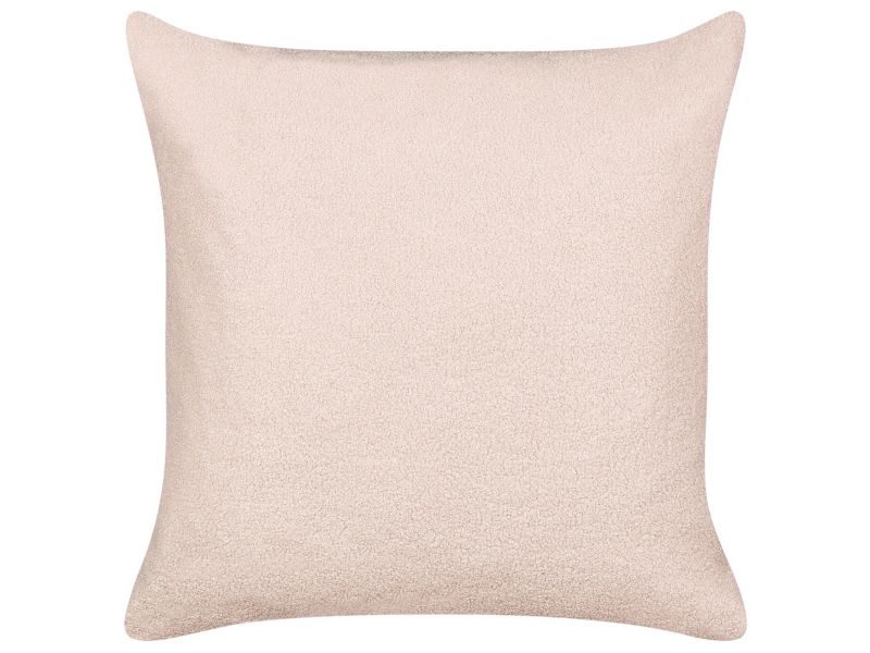 Zestaw 2 poduszek Jednolity Leuzea Boucle 60 x 60 cm Pastelowy róż 1 par.
