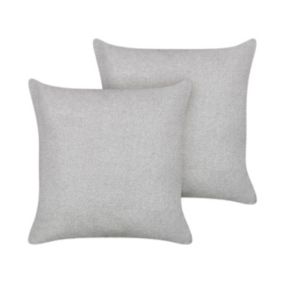 Zestaw 2 poduszek Jednolity Leuzea Boucle 60 x 60 cm Szary 1 par.