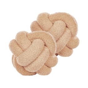 Zestaw 2 poduszek Jednolity Malni Boucle 19 x 19 cm Piaskowy 1 par.