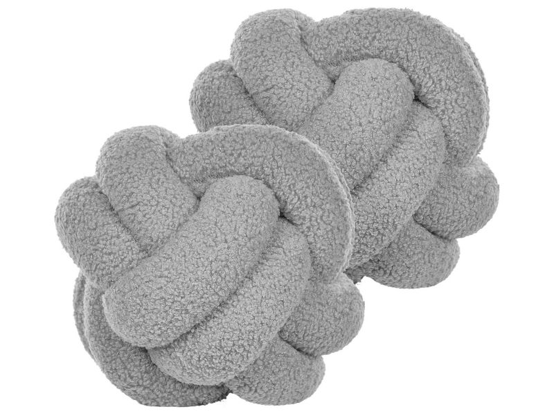 Zestaw 2 poduszek Jednolity Malni Boucle 19 x 19 cm Szary 1 par.