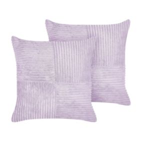 Zestaw 2 poduszek Jednolity Millet Sztruks 43 x 43 cm Fioletowy 1 par.