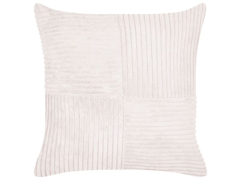 Zestaw 2 poduszek Jednolity Millet Sztruks 43 x 43 cm Złamana biel 1 par.
