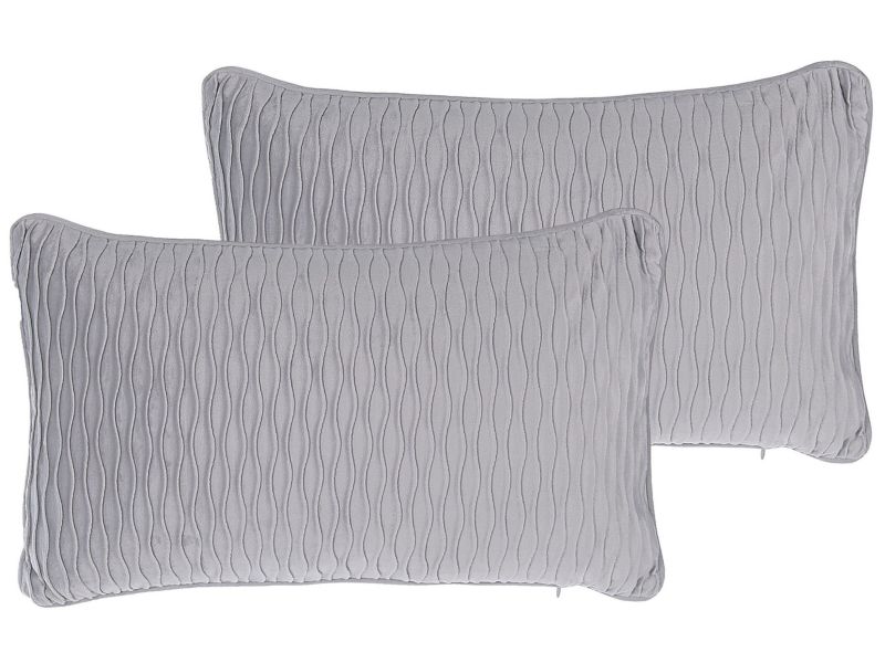 Zestaw 2 poduszek Jednolity Motari Boucle 30 x 50 cm Szary 1 par.