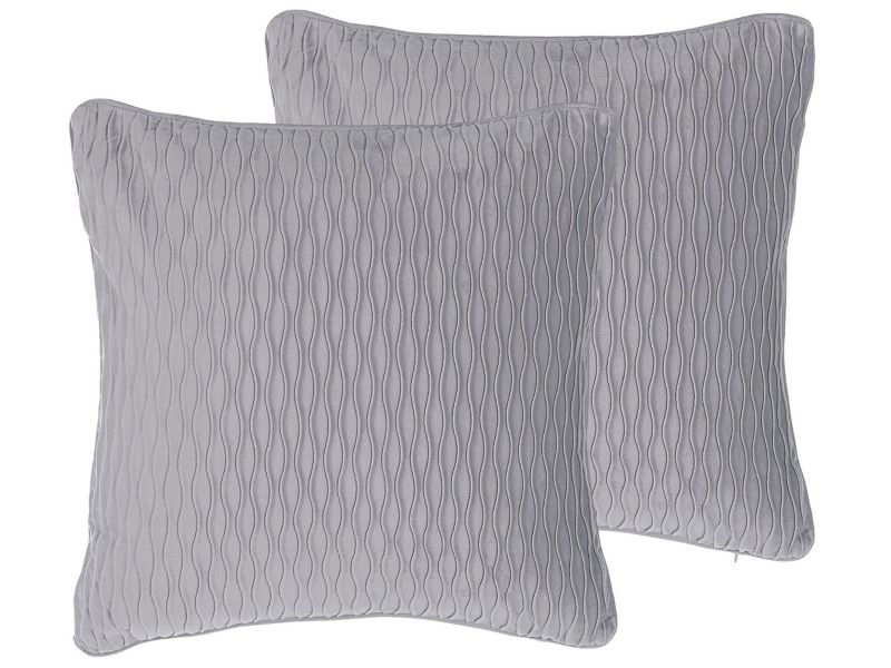 Zestaw 2 poduszek Jednolity Motari Boucle 45 x 45 cm Szary 1 par.