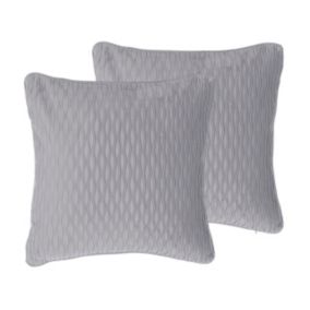 Zestaw 2 poduszek Jednolity Motari Boucle 45 x 45 cm Szary 1 par.