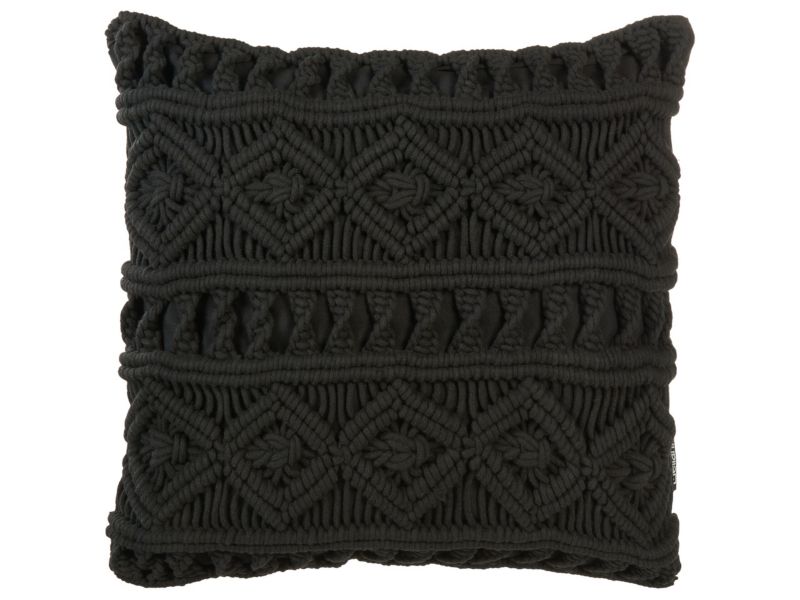 Zestaw 2 poduszek Jednolity Mudanya Boucle 45 x 45 cm Czarny 1 par.